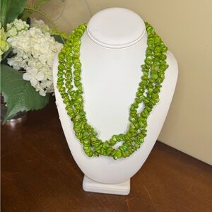 Draper's & Damon's Multi-Strand Lime Green Necklace